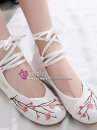 Giày Thêu Vải Hán Phục Cành Đào Cao 2.5cm Size 38