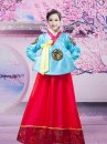 Hanbok HQ Cổ Trang Đẹp Áo Xanh Dài Váy Đỏ
