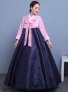 Hanbok Hàn Quốc Áo Hồng Váy Xanh Gấm