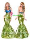 Trang Phục Nàng Tiên Cá Áo Sò Xanh Đuôi Xanh Lá
