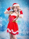 Trang Phục Noel Váy Cúp Ngực Kèm Găng Tay