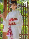 Yukata Trắng Kem Xuân Hạ