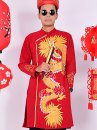 Áo Dài Nam Đỏ Cách Tân Vẽ Rồng