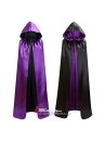 Áo Choàng 2 Lớp Vải Phi Bóng Có Nón - Tím Đen