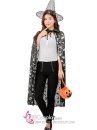 Set Áo Choàng Và Nón Trick Or Treat Halloween Đen Huyền Bí