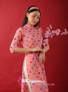 Áo Dài Cô Ba Sài Gòn Hồng Chấm Bi - Cô Giáo Em Cười Xinh Xinh