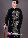 Áo Dài Nam Cách Tân Đen Vẽ Rồng Trắng