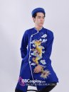 Áo Dài Nam Xanh Dương Rồng Vàng