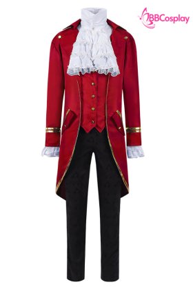 Vest Tuxedo Hoàng Tử Đỏ Viền Vàng