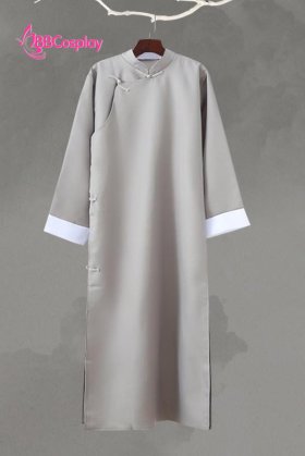 Áo Sẫm Sườn Xám Nam Vải Kaki - Màu Xám Tro