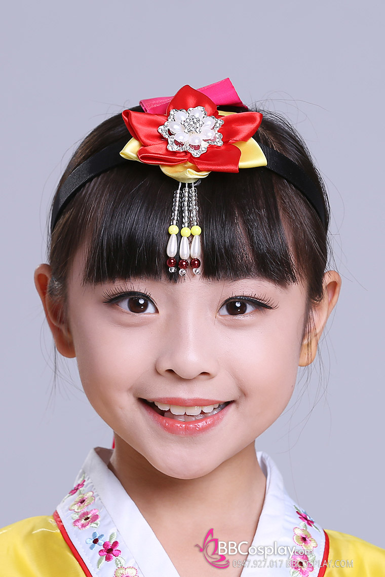 Băng Cài Tóc Hanbok Vàng Đỏ