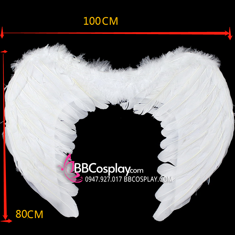 Cánh Thiên Thần Trắng Cực Đại 100Cm - Loại Lông Ngỗng