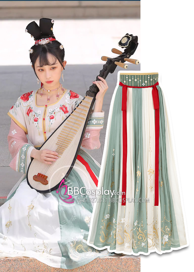 Váy Múa Đôn Hoàng - Bạc Hà Lục Phấn