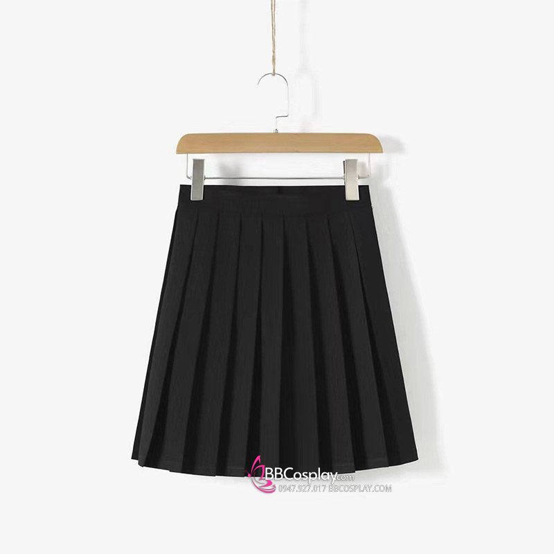 Váy Xếp Ly Đen Ngắn 42Cm