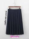 Chân Váy Xếp Ly Nữ Sinh 65Cm - Màu Xanh Đen