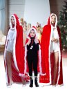 Choàng Đỏ Noel Viền Lông Có Nón - Size 120Cm - 150Cm
