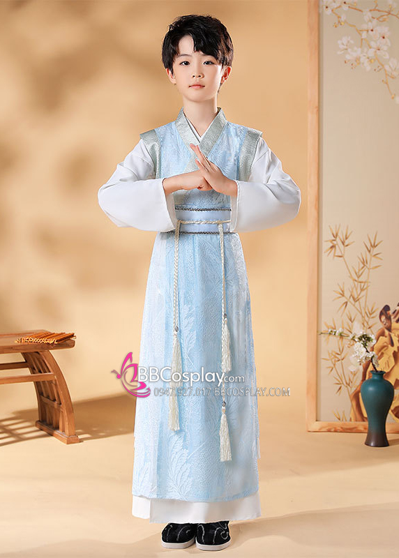 Trang Phục Cổ Trang Cho Bé Trai - Màu Xanh Dương Nhạt