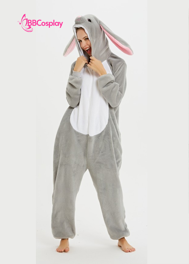 Trang Phục Thỏ Xám Tai Dài