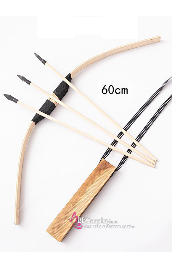 Bộ Cung Tên Dài 60Cm + Mũi Tên Và Ống Tê Gỗ