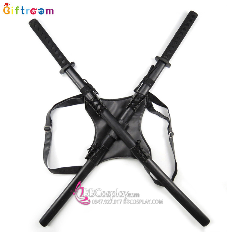 Đai Đeo Kiếm Chéo Sau Lưng - Kèm Kiếm Gỗ 75Cm