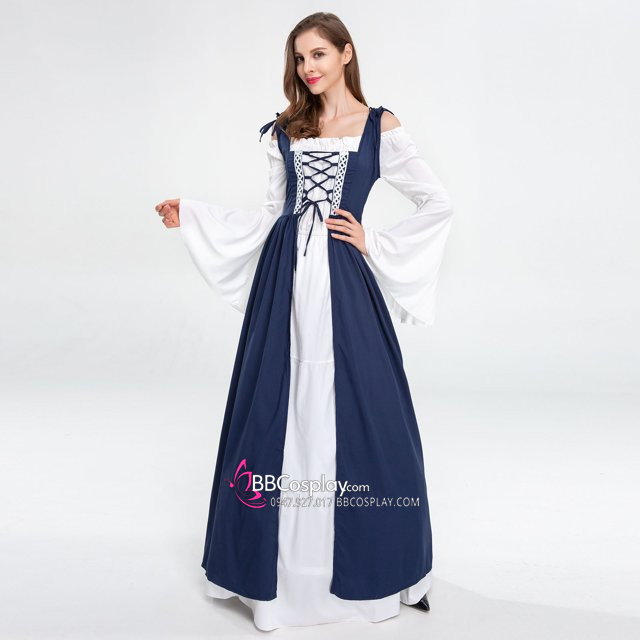 Đầm Phục Hưng Trung Cổ Phong Cách Viễn Tưởng - Màu Xanh Dương