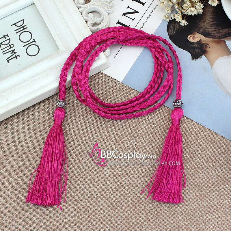 Dây Phụ Kim Tuyến - Obijime - Hồng Đậm