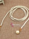 Dây Phụ Kim Tuyến Loại Ngọc Trai - Obijime -Trắng Ngà