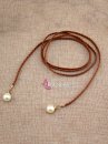 Dây Phụ Kim Tuyến Loại Ngọc Trai - Obijime - Nâu