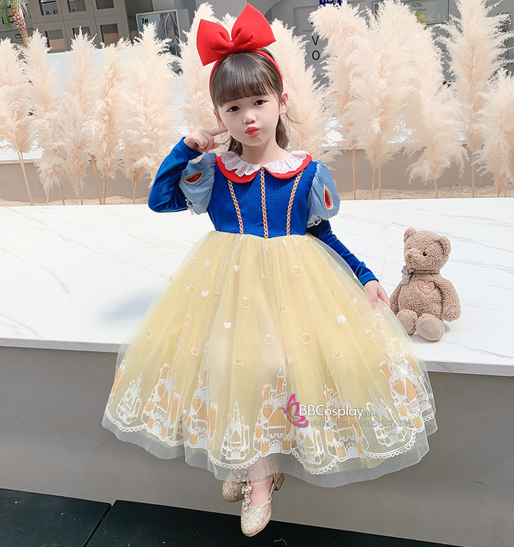 Đầm Công Chúa Bạch Tuyết Trẻ Em Mẫu Mới 2024
