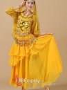 Trang Phục Cô Dâu Ấn Độ Vàng Tay Dài Kim Sa