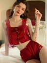 Bộ Sexy Châu Âu Vintage Đỏ Đô