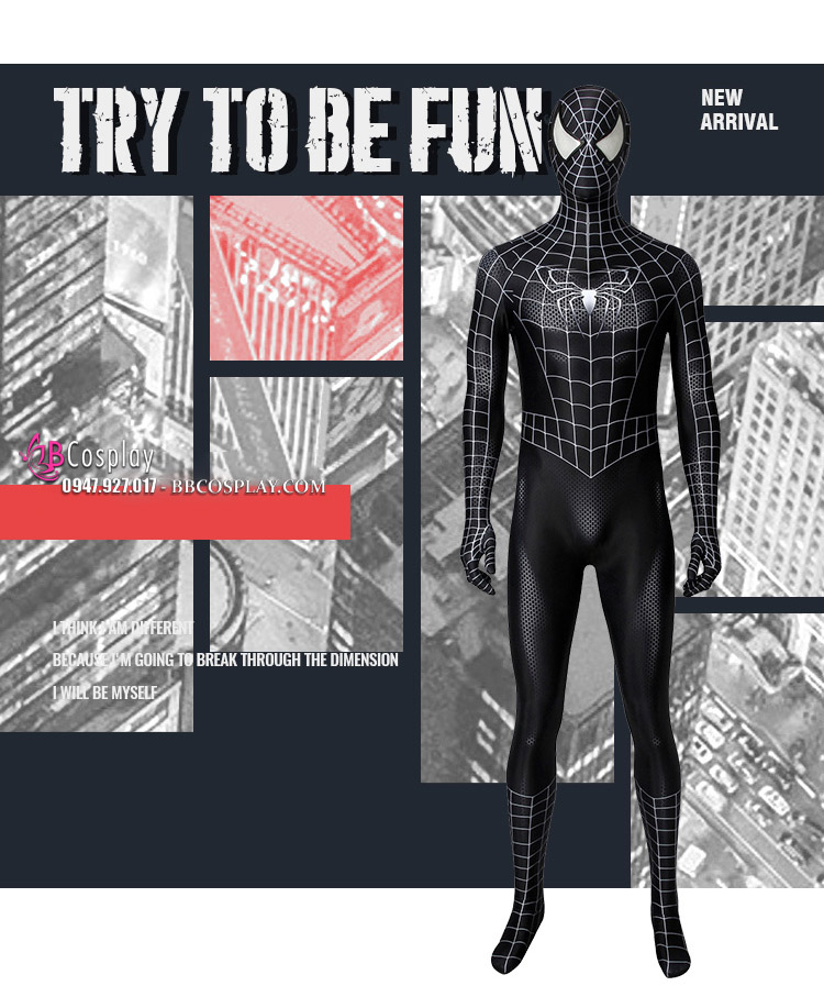 Trang Phục Người Nhện Đen Black Spider Man