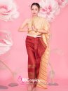 Trang Phục Thái Lan Choàng Nhũ Vàng - Saron Gấm Đỏ