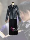 Đồ Wednesday - Đồng Phục Nữ Sinh Vest Đen Sọc Váy Đen - Wednesday 2022