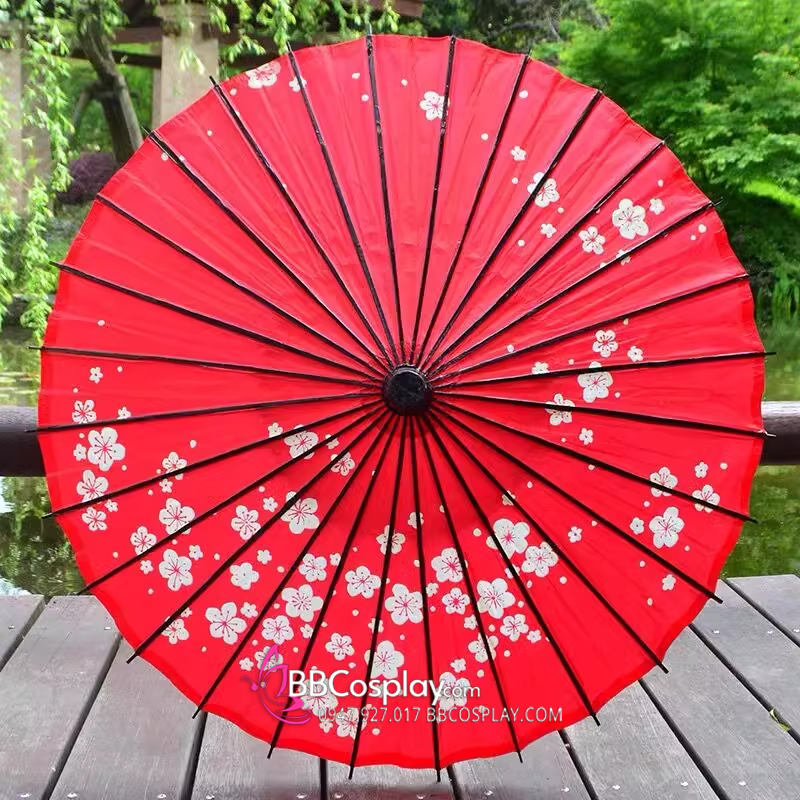 Dù Wagasa Nhật - Dù Nghệ Thuật Nhật Bản - Đỏ Hoa Đào