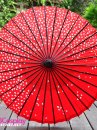 Dù Giấy Wagasa Nhật Bản Đỏ Cánh Hoa