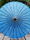 Dù Nghệ Thuật Wagasa Nhật Bản Xanh Nhạt Cánh Hoa