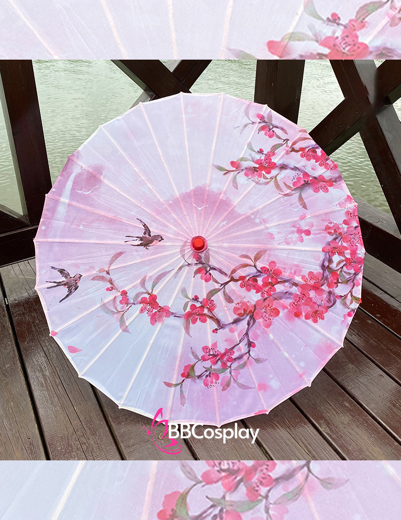 Dù Vải Hồng Phấn Hoa Và Én
