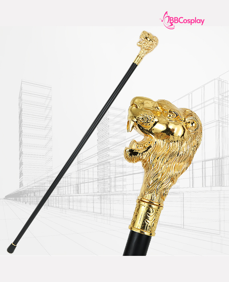 Gậy Quý Tộc Đầu Sư Tử Màu Vàng