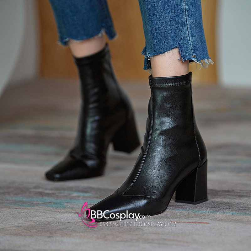 Giày Bốt Mũi Nhọn Đế Cao 7 Phân Size 39