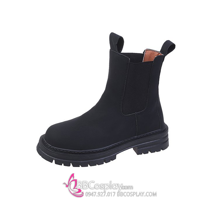 Giày Bốt Đen Mờ Trơn Size 40 Unisex