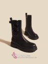 Giày Boot Da Đen Nữ Size 235 / 37