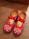 Hài Vải Trẻ Em Đỏ Thêu Hoa Size 31
