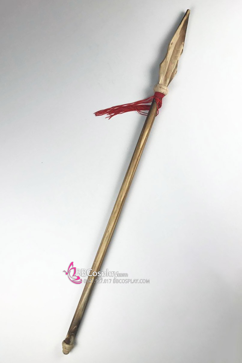 Giáo Thổ Dân Gỗ Đầu Bạc 80Cm