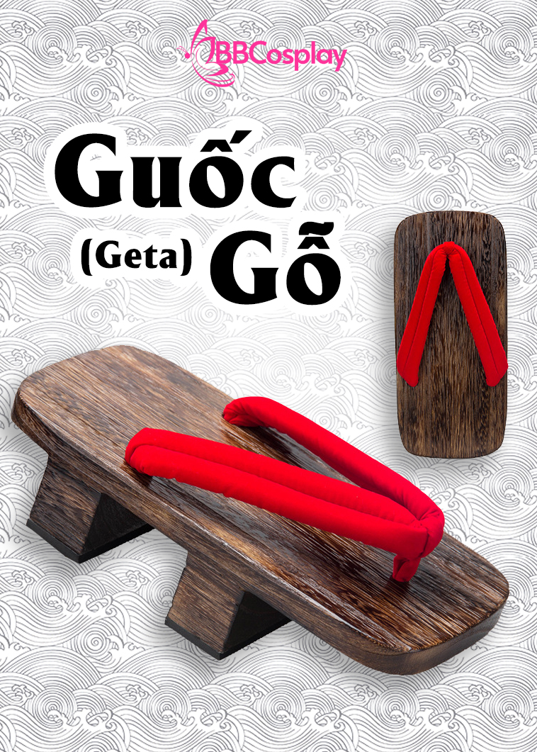 Guốc Gỗ Nhật Đế Cao Nền Gỗ Quai Đỏ