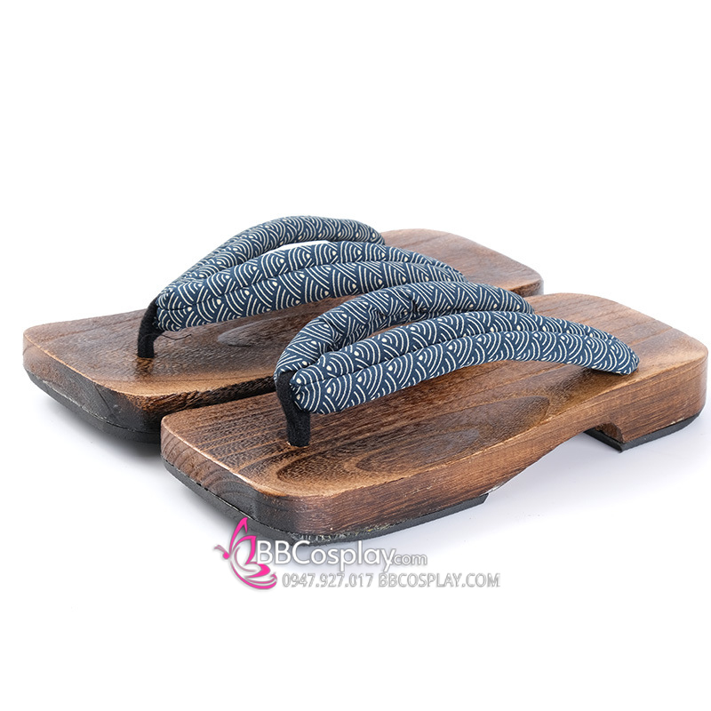 Guốc Gỗ Geta Bản Gỗ Quai Sóng Biển