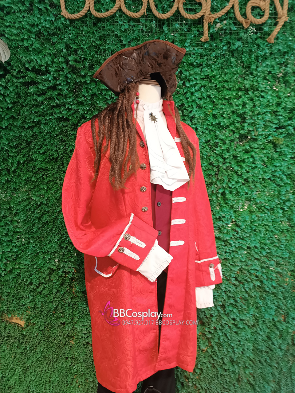 Trang Phục Hải Tặc Nam - Thuyền Trưởng Màu Đỏ