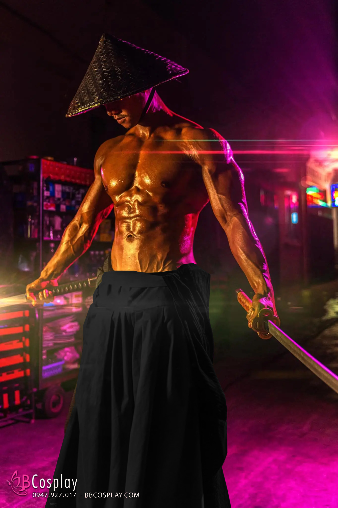 Đồ Samurai Nhật Bản Hakama Đen Gymer