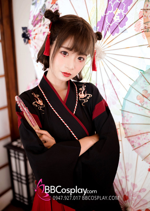 Hán Phục Cách Tân Trung Hoa Mèo Ngố Đen