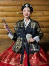 Hanbok Hoàng Cung Hàn Quốc - Áo Đen Váy Đỏ
